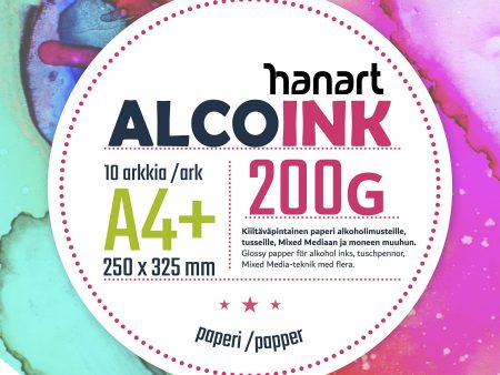 Alkoholimustepaperi 25x32,5cm 10kpl AlcoInk 200g alkoholimusteelle Discount